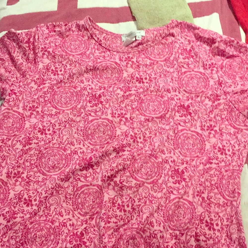 Cold water creek pink pattern shirt